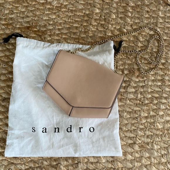Sandro Handbags - Sandro Lou Nude Crossbody